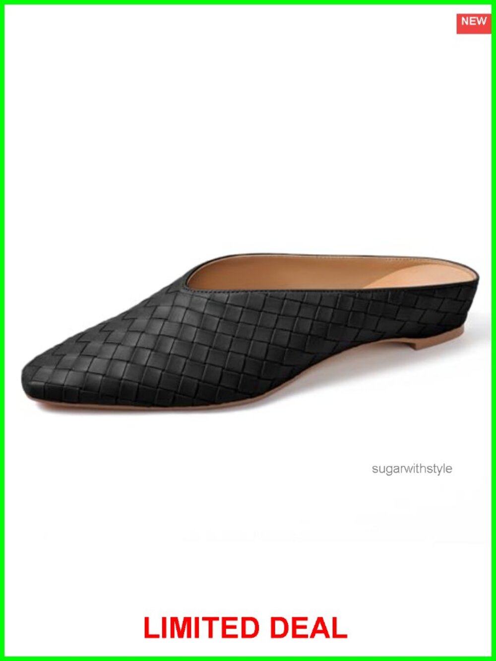 Women's Woven Mules Wedge Slip On Slides Comfortable 1 Inch Heel